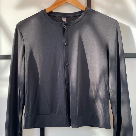 American Apparel Modal Cardigan in Charcoal - Picture 2 of 3